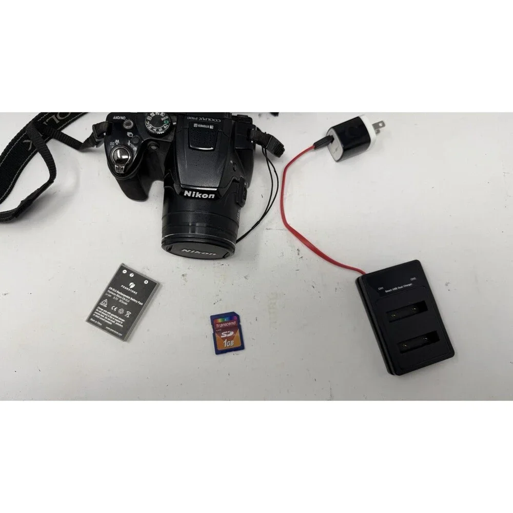 Nikon COOLPIX P500 36X Zoom 12.1MP Tilt Screen Digital Camera - Bundle - Nice